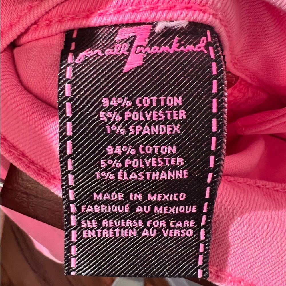 7 for all mankind jeans 💗 high waist slim kick 💗 pink 💗 size 27 - Picture 8 of 9